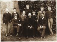 Masters and pupils at Christ College, Brecon, c...