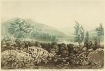 Engraved view of Hay-on-Wye, 1823
