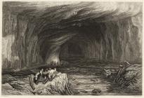 Engraving of a cave at Cwm Porth, c. 1830