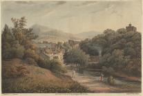 Engraved view of Brecon, 1823