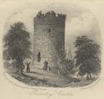 Engraving of Bronllys Castle, 19th century