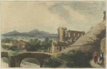 Brecon Castle (print), 18th century