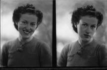 Double portrait photograph of a young woman, c...