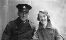 Portrait photograph of a husband and wife, c...