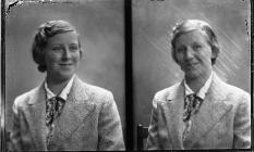 Double portrait photograph of a young woman, c...