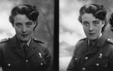 Portrait photograph of a woman in uniform,...