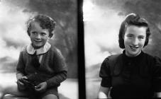 Double portrait photograph of a young boy and...