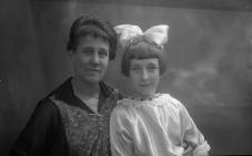Portrait photograph of Mrs Haycock and daughter...