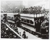 Opening of Pontypridd electric tramway service,...