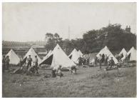 Troops camped near Llanelli during the Railway...