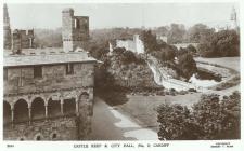 Castle Keep and City Hall, Cardiff, c1890s