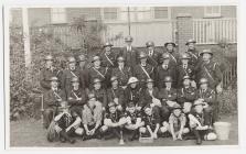 Air-raid wardens at their post, Allt-yr-yn,...