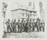 Officers of the Monmouthshire Regiment standing...