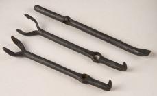 Toy collier's tools - a coal bar and two...