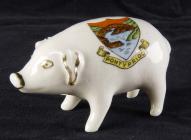 Souvenir china pig from Pontypridd, 1800s