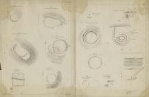 Diagrams of earthworks and cromlechs near...