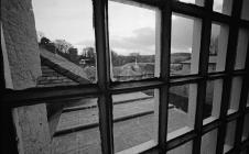 A view of outside from one of the cells at...