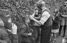 Children practising wearing their gas masks, 1939