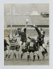 Neath forwards leap for the ball in a line-out,...