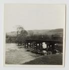 Railway bridge being destroyed