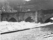 Llangollen. Bridge during floods