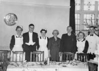 Llangollen. People in the Dinning Room of the...