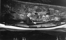 Llangollen. Man in a canoe