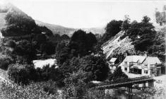 Llangollen. View of the Second Chain Birdge and...