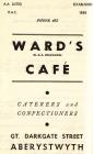Wards Cafe Aberystwyth advetisement