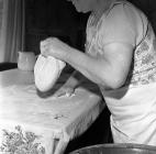 Kneading the bread