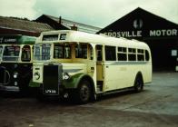 Crosville bus in Bangor depot, 1958