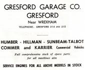 Gresford Garage advertisement