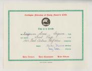Certificate awarded to Dwynwen Evans for...