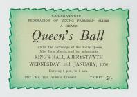 Queen's ball ticket, 1956