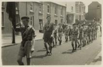 The Scouts in a parade on Pinged Hill, Kidwelly