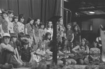 Group of children on stage, National Eisteddfod...