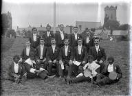 A group of minstrel singers in Carmarthen Park ...