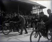 The start of a motorcycle race at Carmarthen...