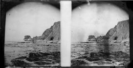 Two men at the seaside (stereograph)