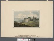 The ruins of Manorbier Castle from the south...