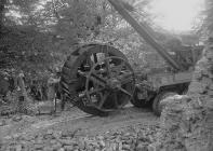 Salvage of old waterwheel