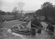 Construction of the new Irfon bridge, Builth Wells