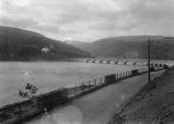 View of Garreg Ddu reservoir and church, Elan...