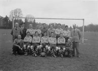 Builth Juniors football team 1949-50, taken at...