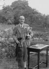 Portrait of a man holding the Builth Golf Cup