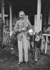 Man holding the Llandrindod Wells Visitors trophy
