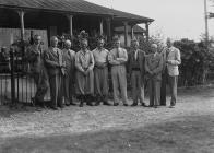 Nine men outside Llandrindod Wells Golf Club...