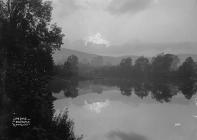 Clun lake and castle "moonlight"