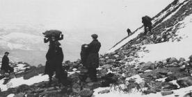 Trehafod miners picking coal during the...