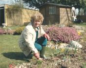 Lady in the garden in the spring of 1988